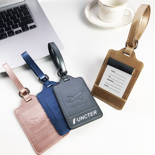Custom Luggage Tags with Full Back Privacy Cover w/Steel