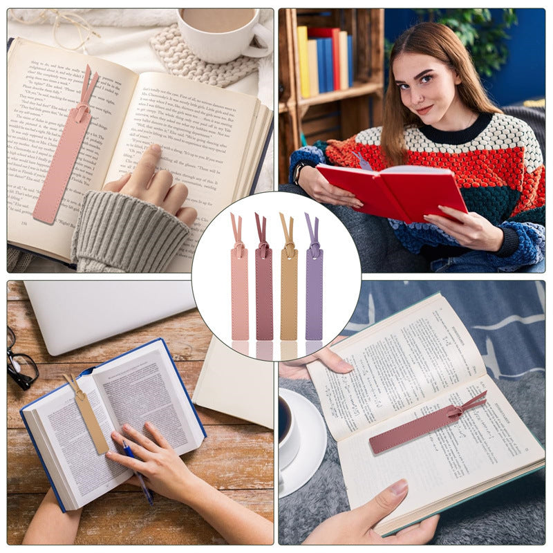 PU Leather Bookmark Classic Stitched Bookmark Page Markers Reading Gifts for Book Lovers Students