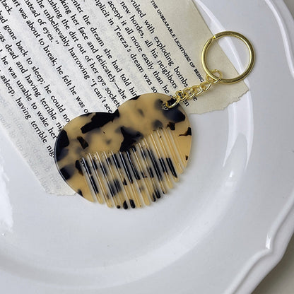 Mini Love Heart Comb Keychain Accessory Acetate Pocket Comb