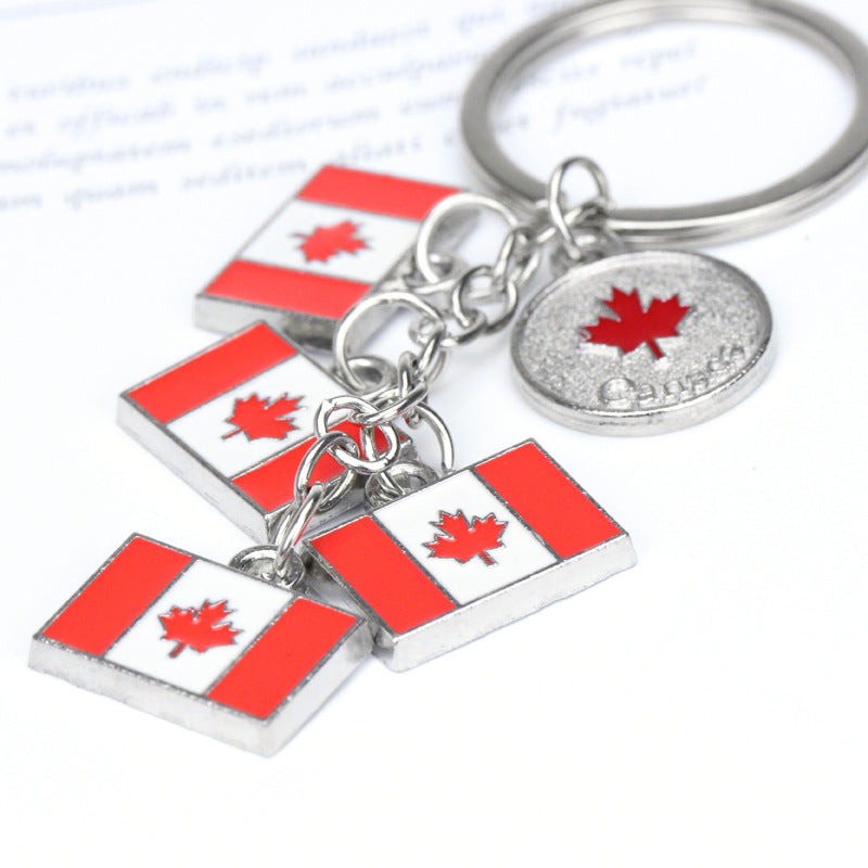 Canada Flag Maple Leaf Keychain