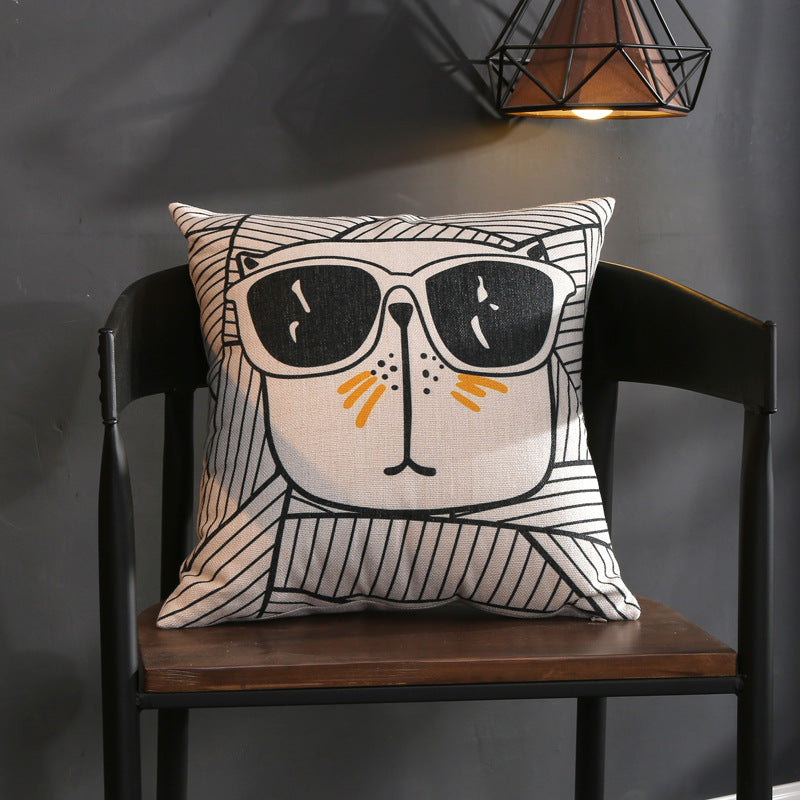 Full Printed 19.7 x 19.7" Premium Square Linen Throw Pillowcase With Hidden Zipper