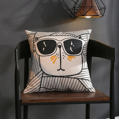 Full Printed 19.7 x 19.7" Premium Square Linen Throw Pillowcase With Hidden Zipper