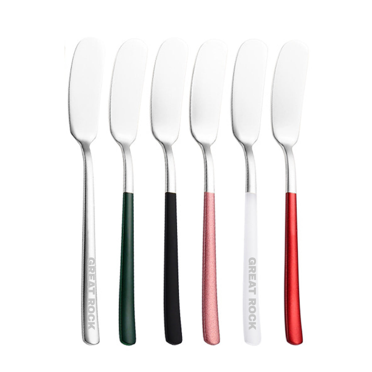 304 Stainless Steel Butter Spreader Iridescent Color Jam Spreader Silver Handle
