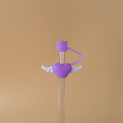 Heart Shaped Silicone Straw Covers Cap