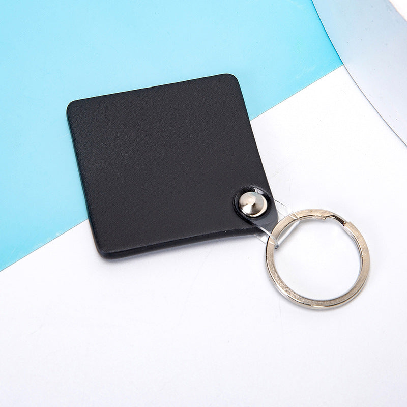 Square PU Leather Keychain for Car Home Key Ring Strap Holder Lanyard Universal Key Fob Keychain