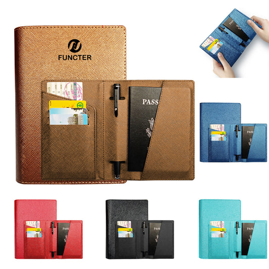 Saffiano Texture Passport Holder PU Leather Passport Wallet Travel Wallet