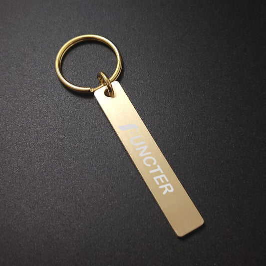 60 x 10 x 2 mm Brass Square Tag Round Corner Keychain
