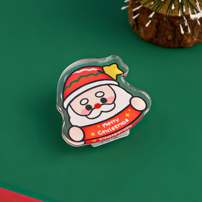Christmas Acrylic Album Memo Clip Bag Binder Sealing Clip Food Bag Clamp-Two Sides Imprint