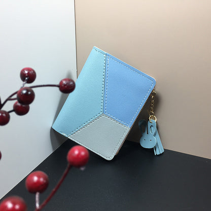Lady Wallet Large Capacity PU Leather Purse Multi-Card Slot Wallet Multicolor Wallets Stitching Bag