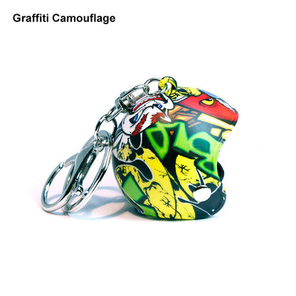 Custom Camouflage Motorcycle Helmet Keychain Phone Pendant Bag Keyring Bag Pendant Charm Accessories
