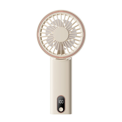 Mini Foldable Handheld Fan Portable Rechargeable Fan Phone Stand With Lanyard & Battery Display
