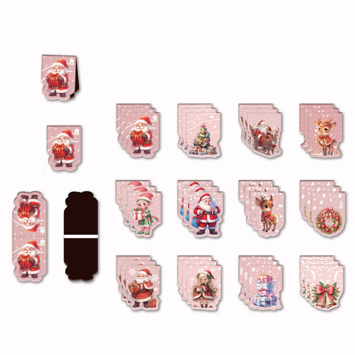 Christmas Magnetic Bookmark Magnetic Clip Custom Shape Bookmark Santa Claus Christmas Tree
