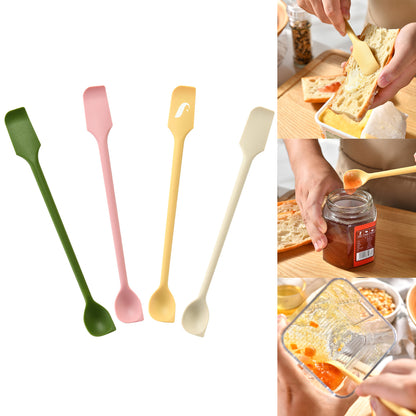 Mini Silicone Double End Jar Spatular Spoon Scraper For Scooping And Scraping