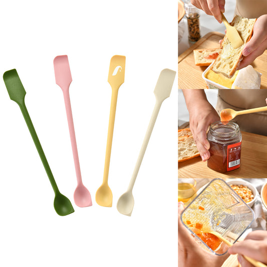 Mini Silicone Double End Jar Spatular Spoon Scraper For Scooping And Scraping