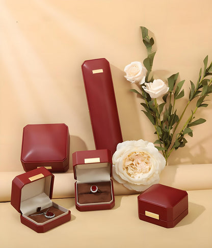 Octagonal Jewelry Boxes PU Leather Jewelry Finger Rings Boxes Jewelry Case for Rings