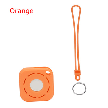 Square Silicone KeyTag Tracker Cover Access Card Sleeve Anti-Lost Protector Holder W/ Silicone Strap