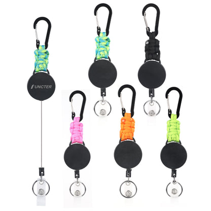Retractable Badge Reel ID Holder Paracord Keychain