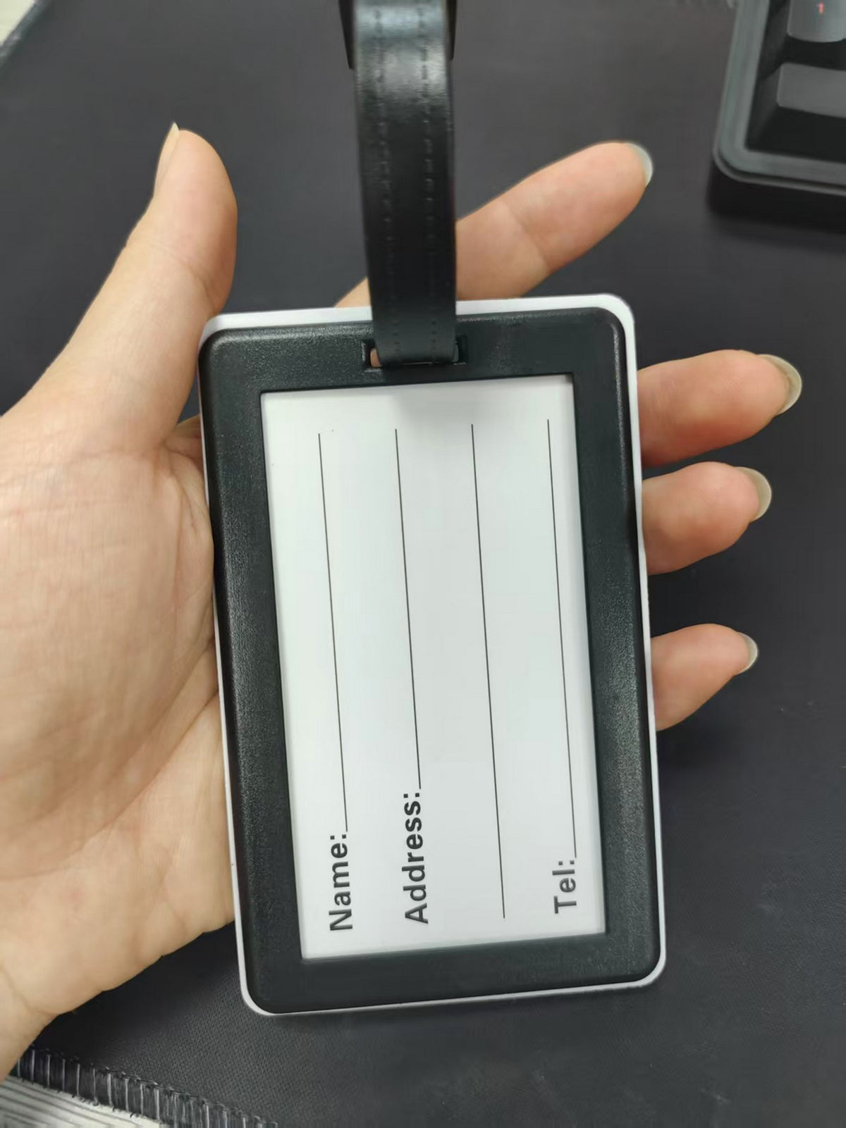 Custom 3D Embossed PVC Travel Bag Tag with Adjustable Strap for Baggage Suitcase