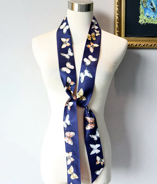 Custom 47.2" x 2.4" 100% Silk Hair Wrap Twill Silk Ribbons Headband