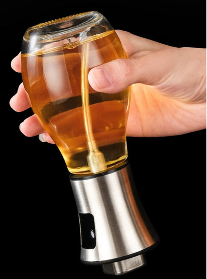 6.7oz Stainless Steel Press Type Oil Bottle