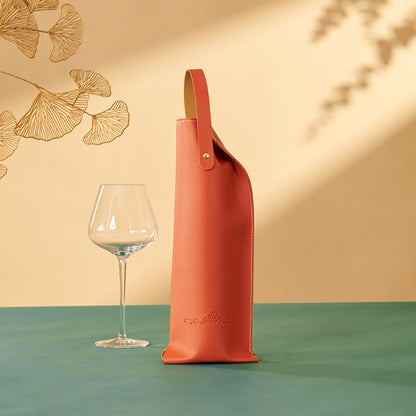 PU Leather Wine Bottle Carrier Tote Bag