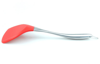 Silicone Solid Turner W/Stainless Steel Handle-Heat Resistant Silicone Tools Non-Stick Cookware