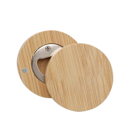Bamboo Magnetic Bottle & Can Opener - Fridge Magnet with Customizable Designs