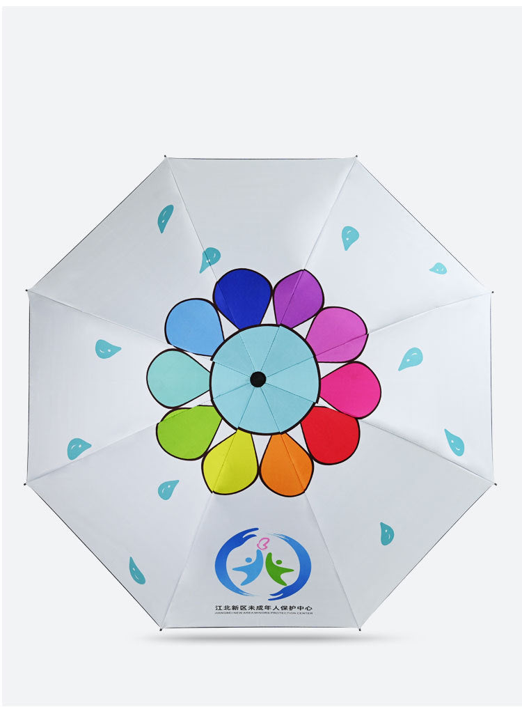 Full Color Digital Outside Surface Semi-Automatic Umbrella Foldable Umbrella