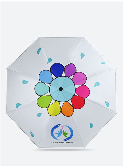Full Color Digital Outside Surface Semi-Automatic Umbrella Foldable Umbrella