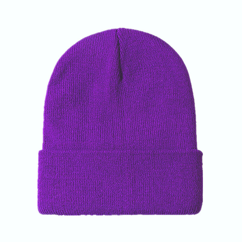 Unisex Adult Knit Cuffed Beanie Hat - Stretchy Warm Winter Cap - Tightly-Knitted Acrylic Beanie Hat