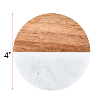 Round Marble & Wood Coasters
