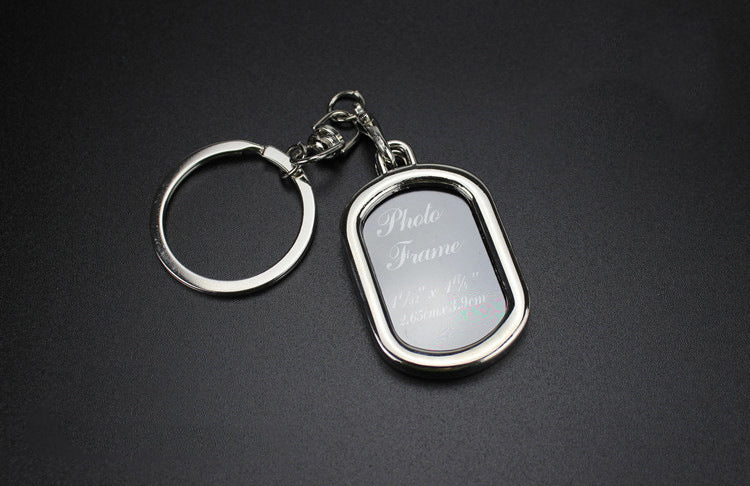 Circular Oval Shaped Photo Frames Key Chain