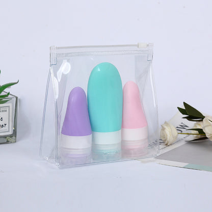 Custom Size 12 mil Thickness TPU Zippered Cosmetic Stand Up Bag Toiletry Makeup Bag Organizer Pouch