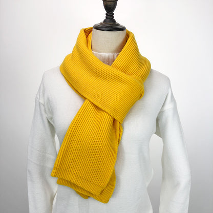 Unisex Long Knitted Plain Scarf - Warm Autumn And Winter Scarf - Tightly-Knitted Core Spun Yarn Scar