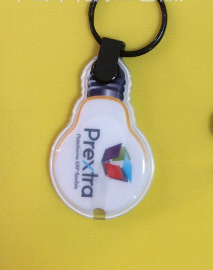 Lamp Bulb Shaped PVC Flashlight Keychain