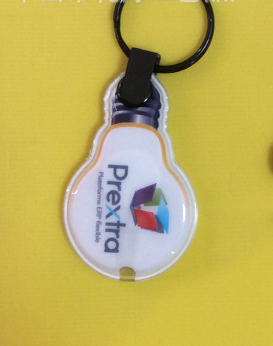 Lamp Bulb Shaped PVC Flashlight Keychain
