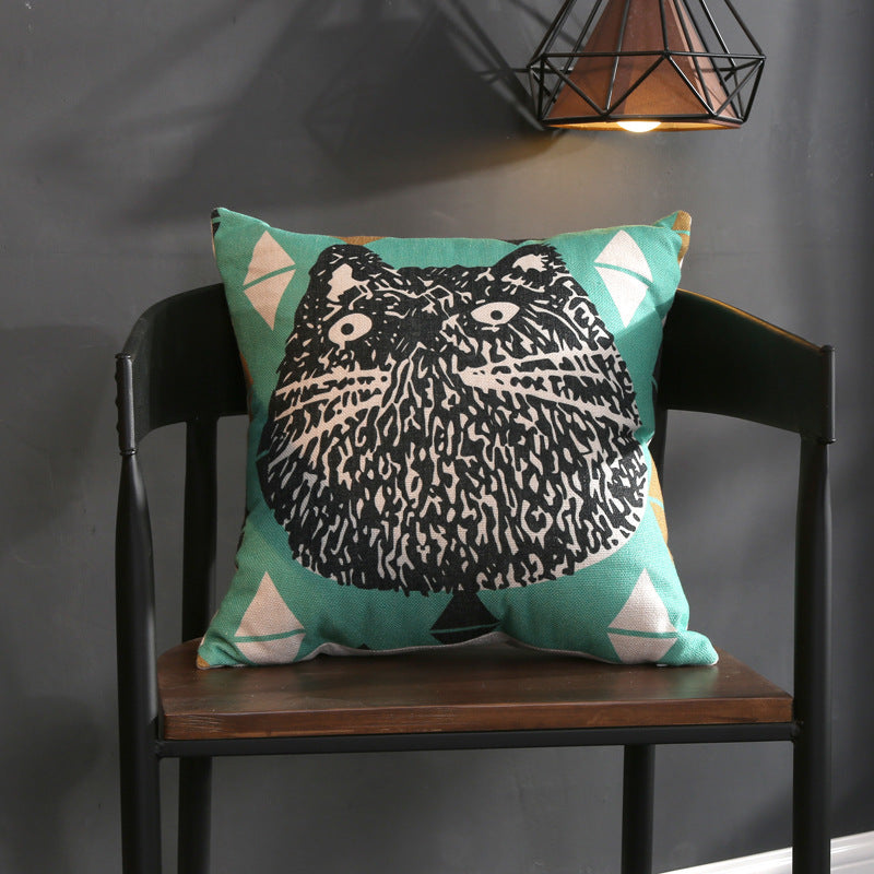 Full Printed 19.7 x 19.7" Premium Square Linen Throw Pillowcase With Hidden Zipper
