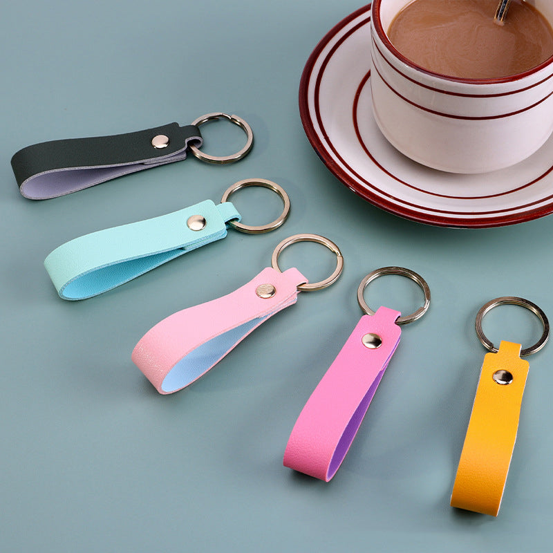 PU Leather Keychain for Car Home Key Ring Strap Holder Lanyard Women Men Universal Key Fob Keychain