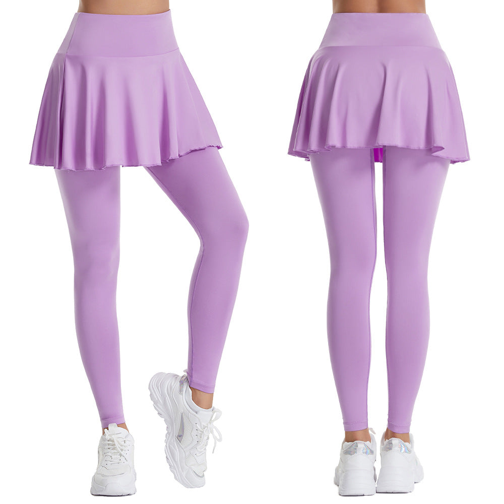 Women Tennis Skirted Leggings with Pockets, Capris Yoga Leggings W/Skirts & Tennis Pickleball Cloth