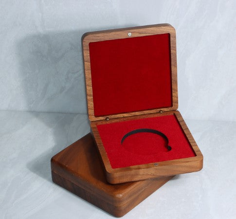 Black Walnut Wood Single Coin Storage Box Commemorative Antique Coin Collection Case