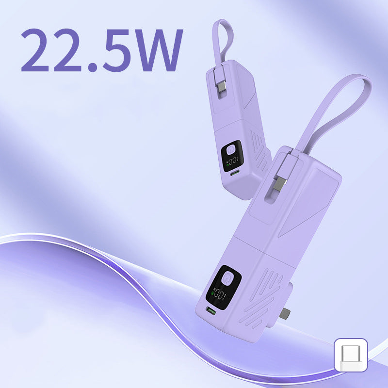 5000mAh QC22.5W Wall Charger (AC) Power Bank W/FCC Certification