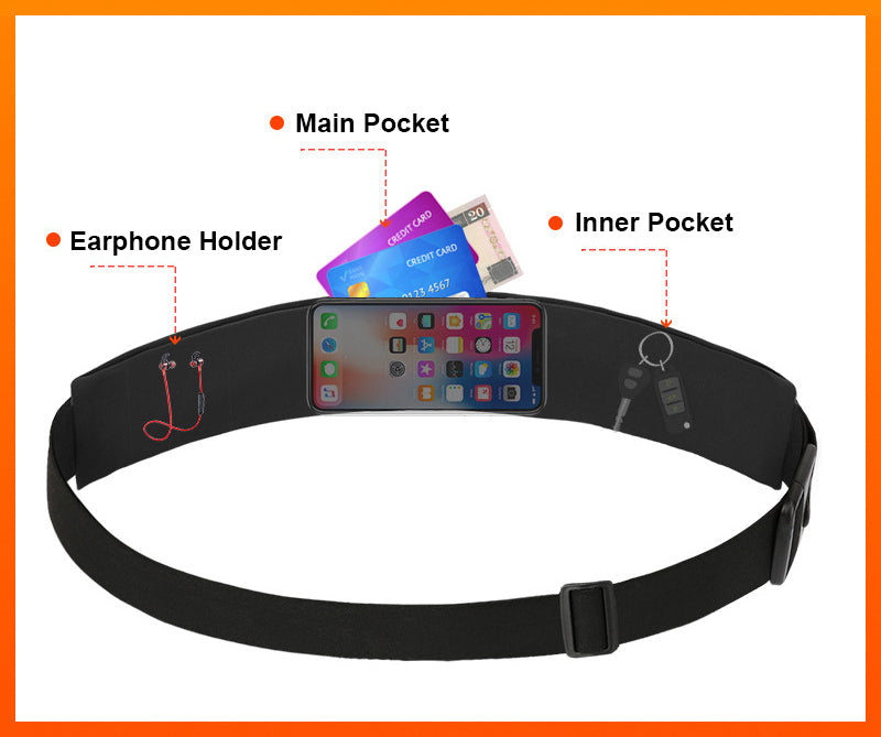 Reflection Fanny Pack Outdoor Sports Water Resistant Polyester Waist Bag
