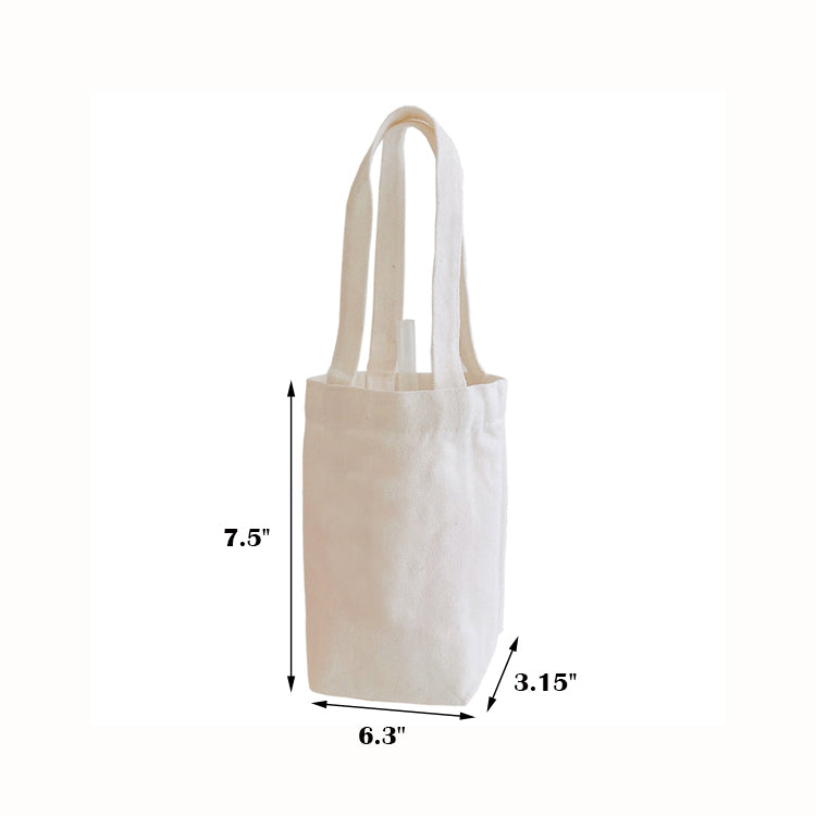 10 oz Cotton Grocery Bottle Carrier Tote Bag Handle Shopping Bag Wine Bag