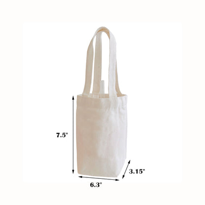 10 oz Cotton Grocery Bottle Carrier Tote Bag Handle Shopping Bag Wine Bag