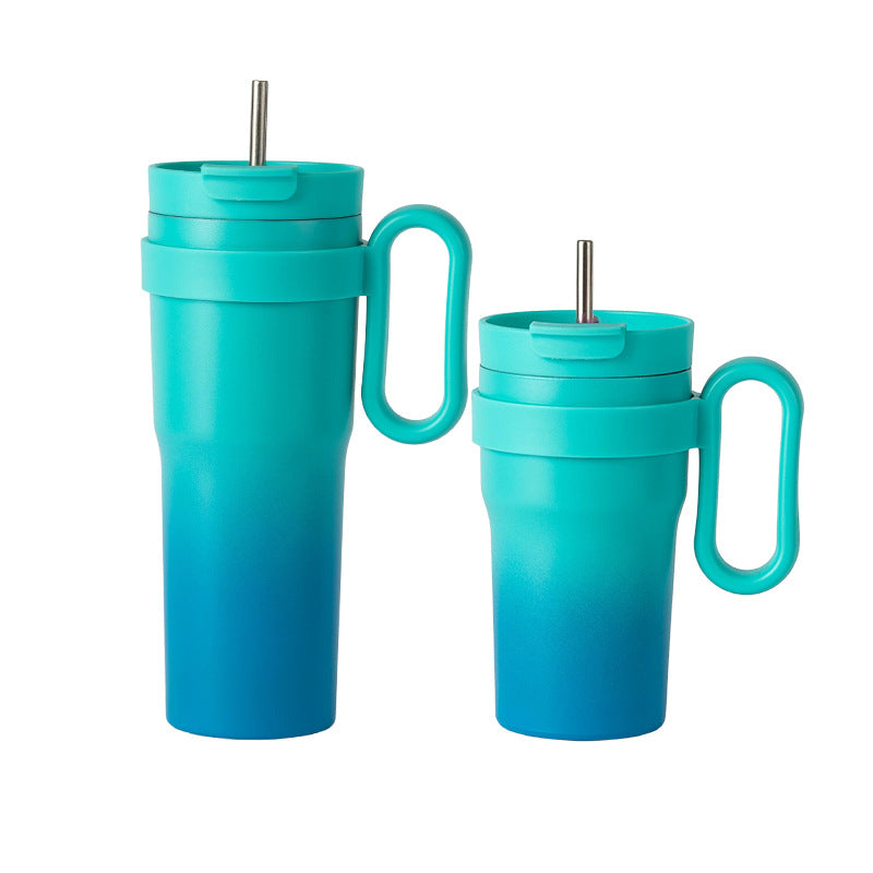 40 oz. Car Tumbler Insulated Stainless Steel Water Bottle W/ Handle, Lid, Straw