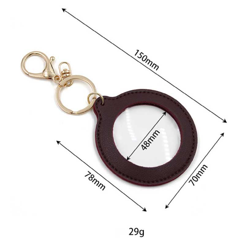 10X Vintage Leather Magnifier Keychain
