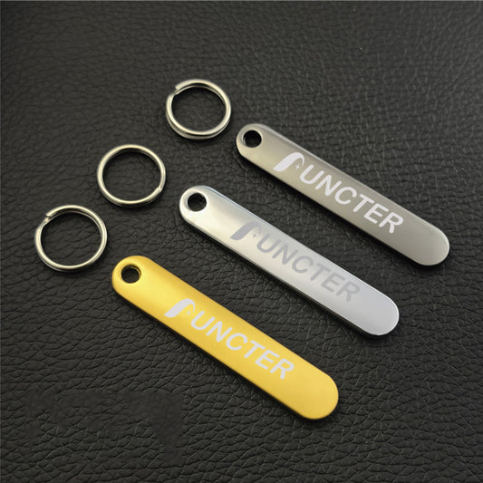 55 x 10 x 4 mm Brass Square Tag Round Corner Keychain
