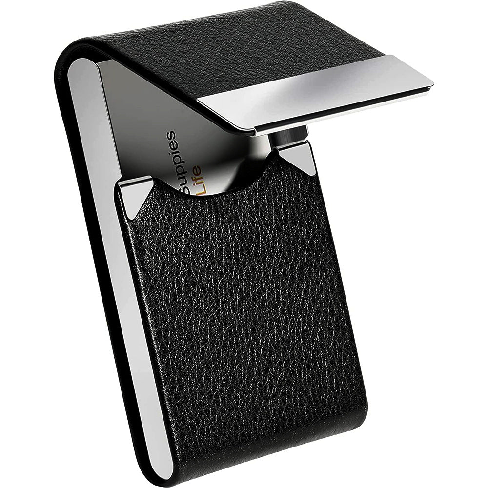 Business Card Cases PU Leather Name Card Holders Stainless Steel Multi Card Holders for Men Women