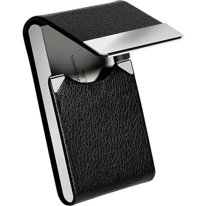 Business Card Cases PU Leather Name Card Holders Stainless Steel Multi Card Holders for Men Women