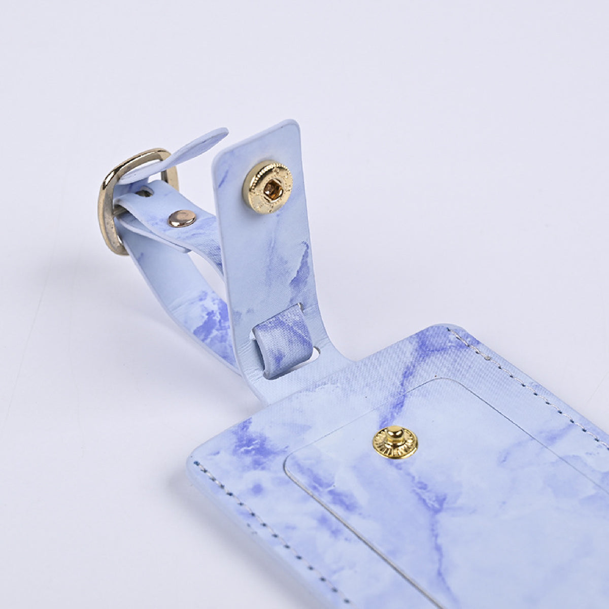 Marbling Luggage Tag with Privacy Cover PU Luggage Label for Trip